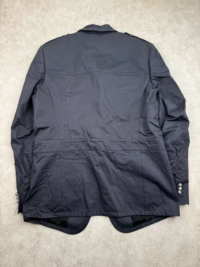 SS2014 Balmain Navy Multi-Pocket Military Blazer Jacket FhAZMxu 1