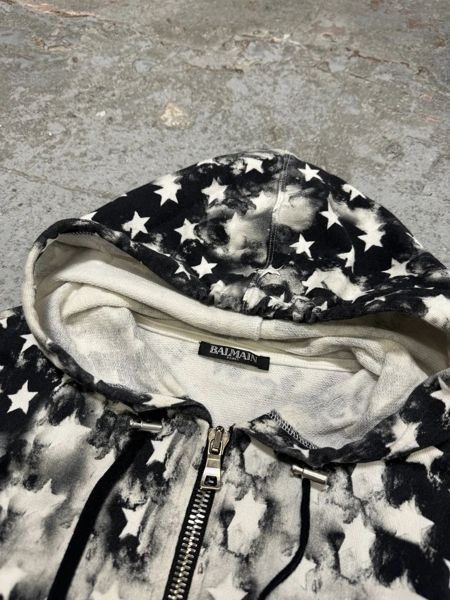 SS2014 Balmain Navy Stripped Star Zip-up Sweatshirt (S) wKFBNkT 11