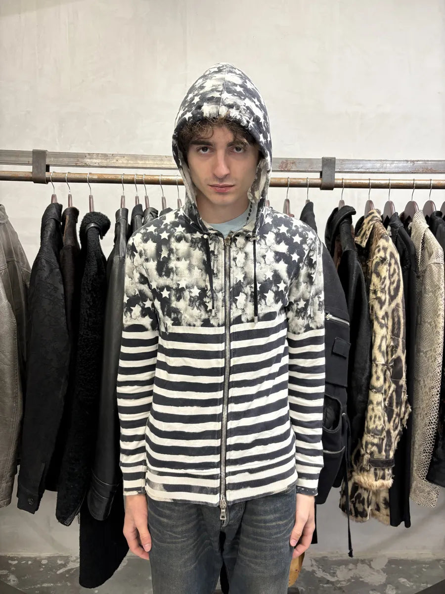 SS2014 Balmain Navy Stripped Star Zip-up Sweatshirt – Dolce Vita Hub