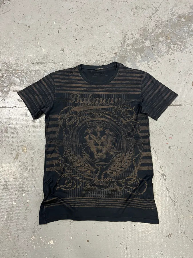 SS2014 Balmain Propaganda Black T-Shirt ETaJolz 0