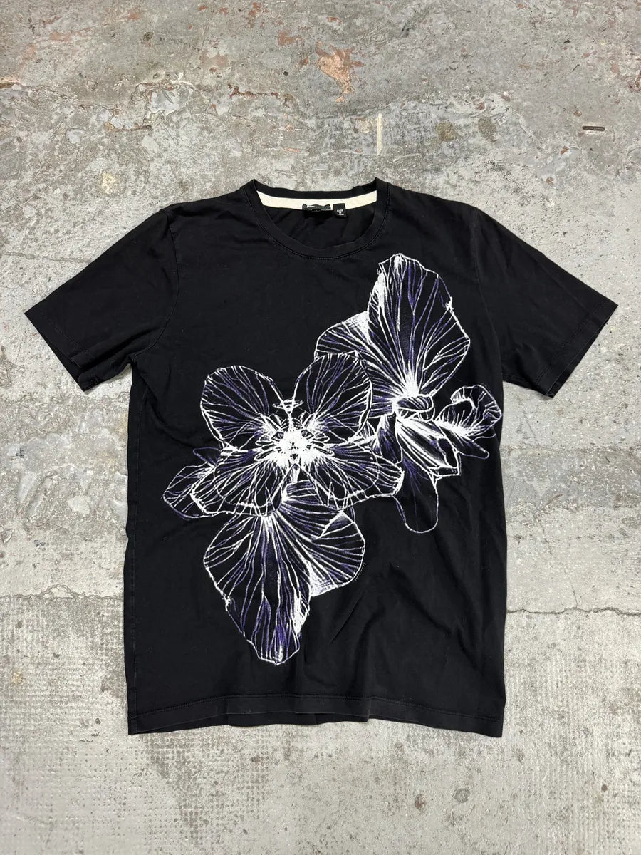 SS2014 Cavalli 2 Flowers Black T-Shirt RWApdjS 0