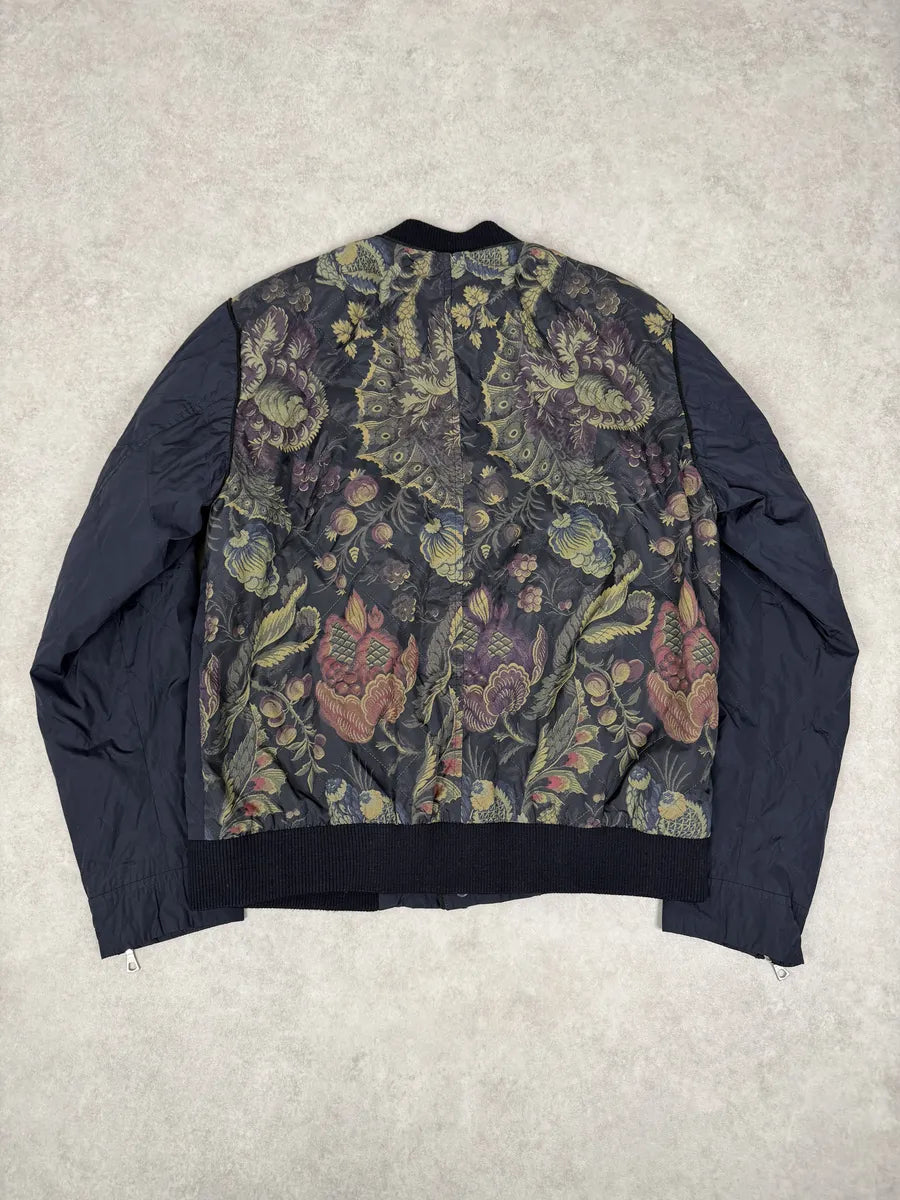 SS2014 Dries Van Noten Navy Floral Flowers Buttoned Jacket qEuQfAm 1