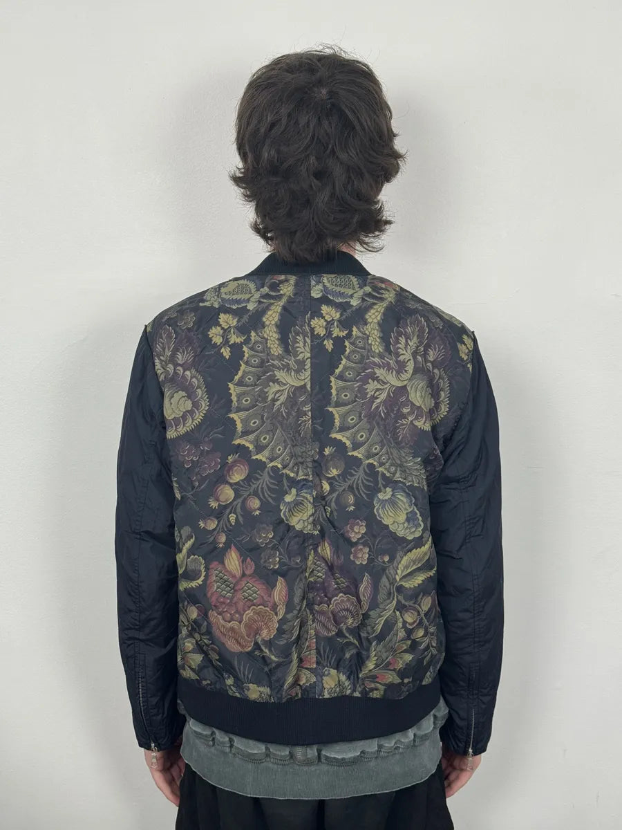 SS2014 Dries Van Noten Navy Floral Flowers Buttoned Jacket qEuQfAm 3