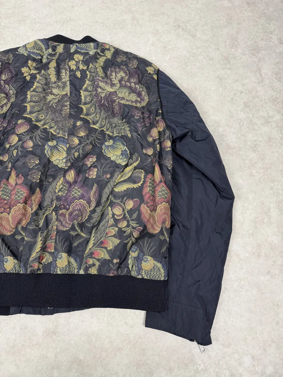SS2014 Dries Van Noten Navy Floral Flowers Buttoned Jacket qEuQfAm 7