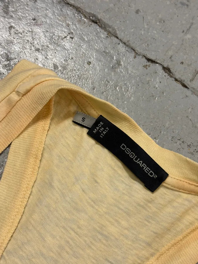 SS2014 Dsquared2 Beige Cotton Linen Tiger Jungle Top ETiUKLt 6