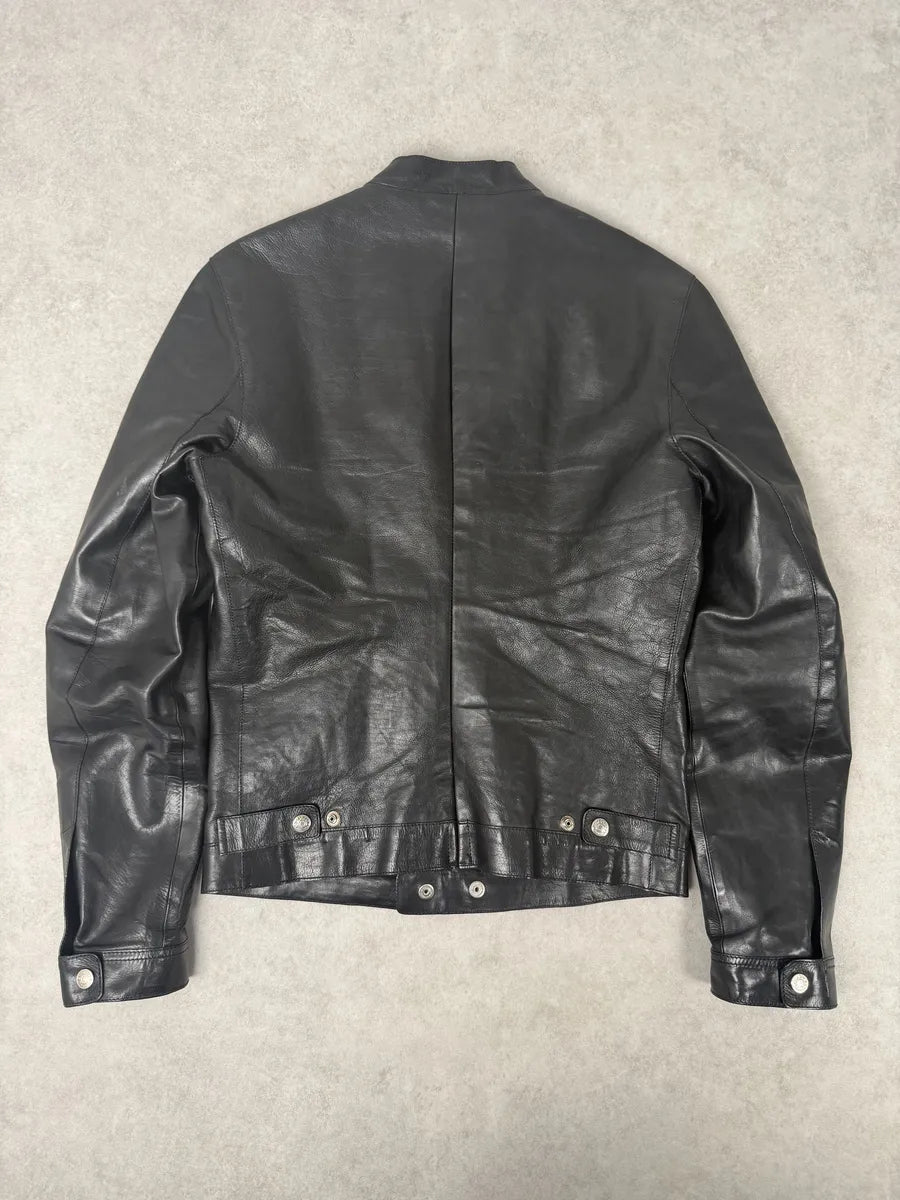 SS2014 Dsquared2 Black Leather Pony Hair Zebra Stripe Jacket eVXlIOU 2