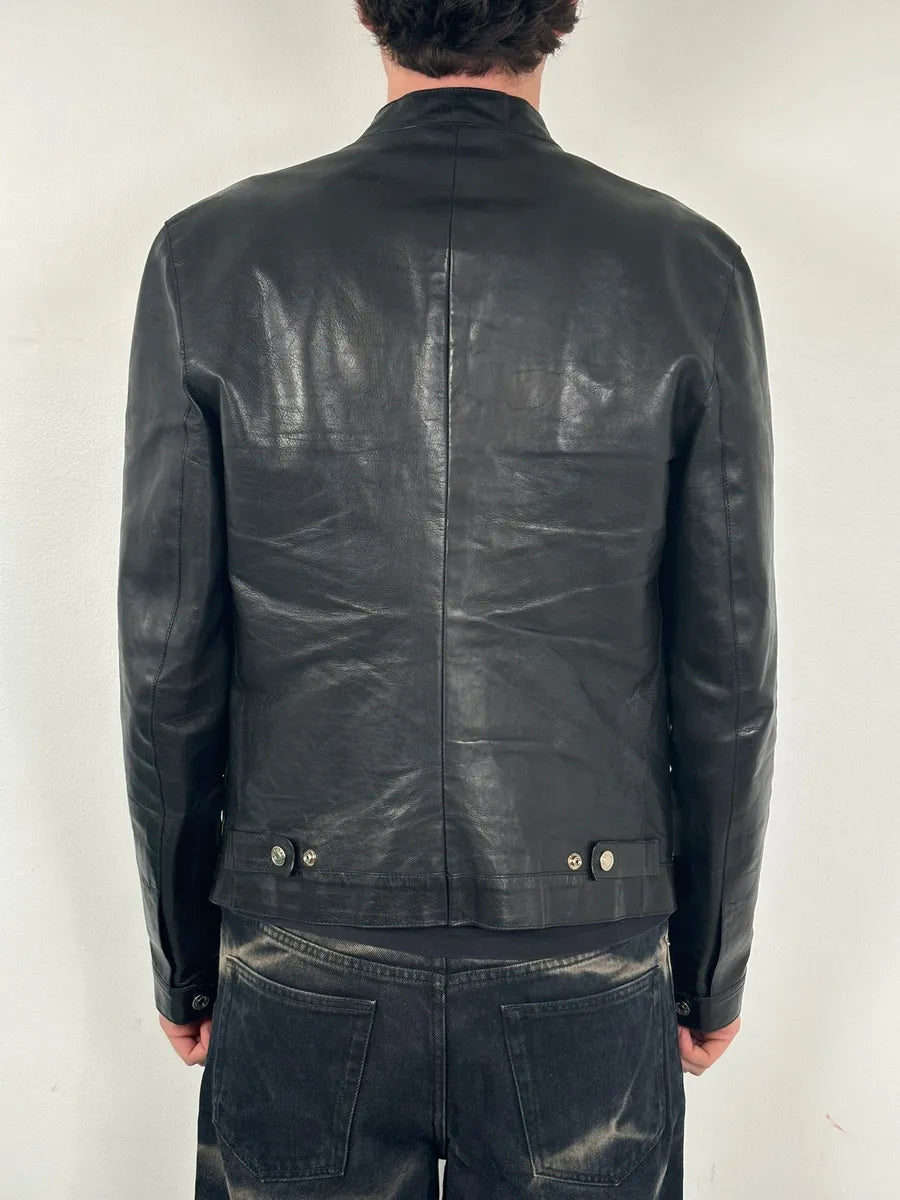 SS2014 Dsquared2 Black Leather Pony Hair Zebra Stripe Jacket eVXlIOU 4