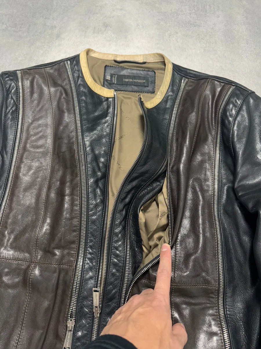 SS2014 Dsquared2 Moto Multi-Zip Calf Leather Jacket (XL) 5