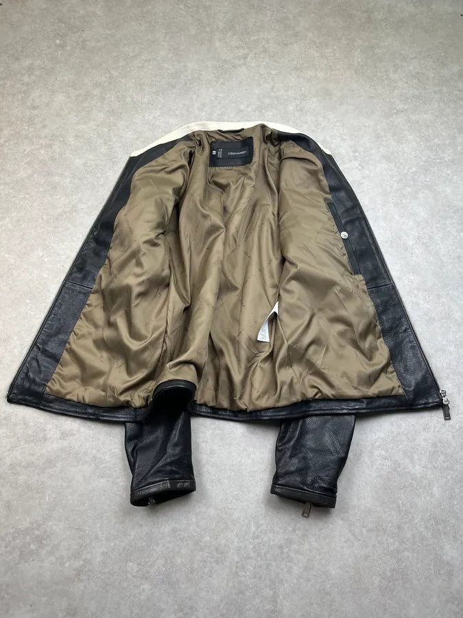 SS2014 Dsquared2 Ultra Zip Motorcycle Black & Brown Leather Jacket iPoJNvI 8