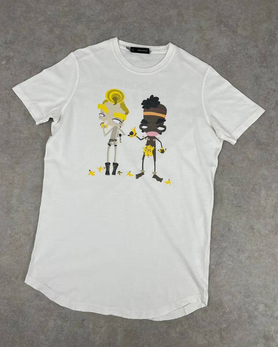 SS2014 Dsquared2 White Graphic Print Jungle T-Shirt eYCFIFh 3