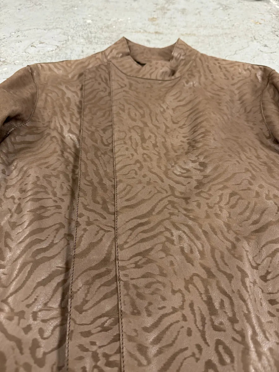 SS2014 Emporio Armani Asymmetrical Camouflage Leather Jacket nQaYfgw 5