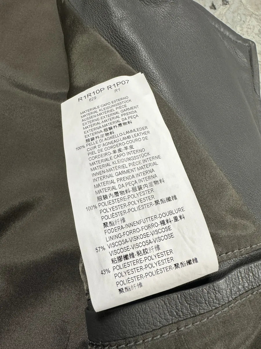 SS2014 Emporio Armani Asymmetrical Grey Biker Leather Jacket (S/M) OfkWeNY 10