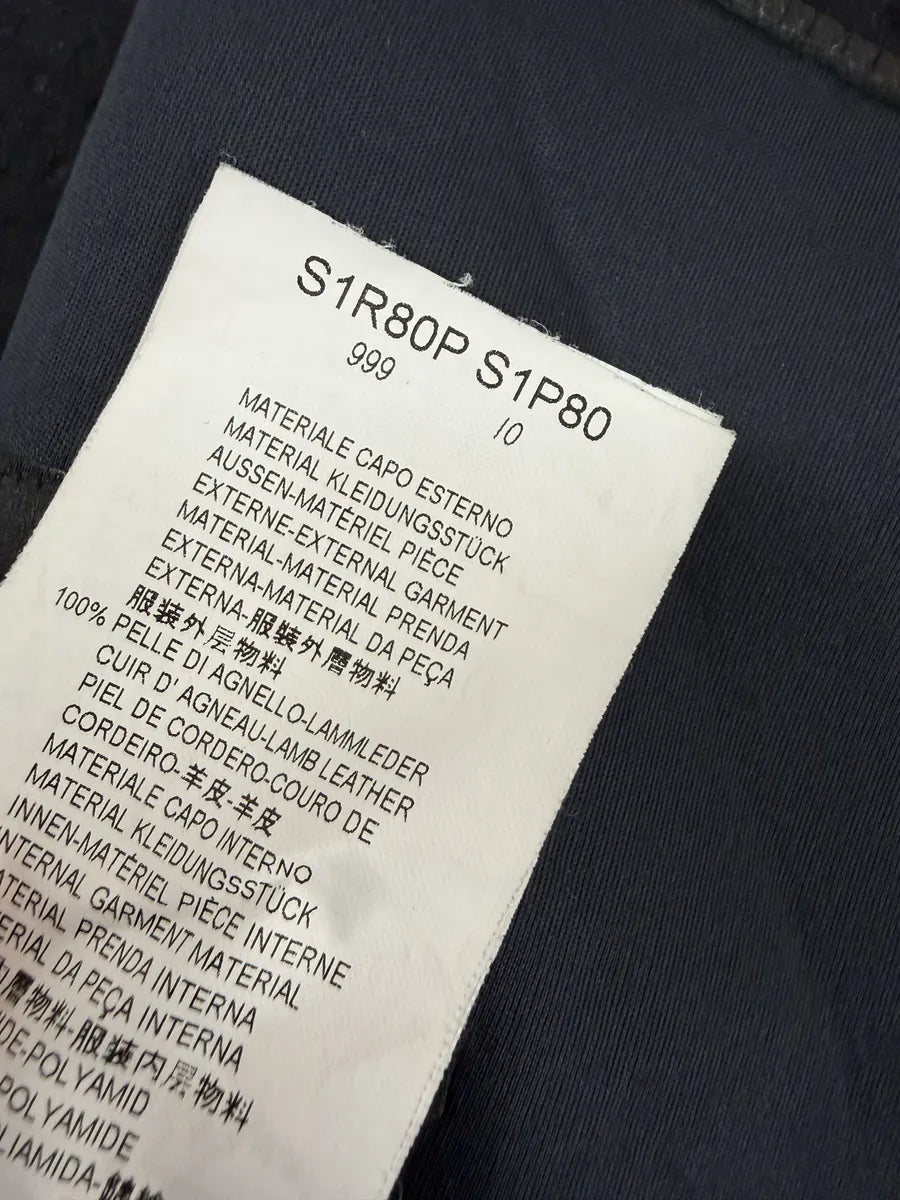 SS2014 Emporio Armani Black Perfored Hooded Leather Jacket DtXmpLW 8