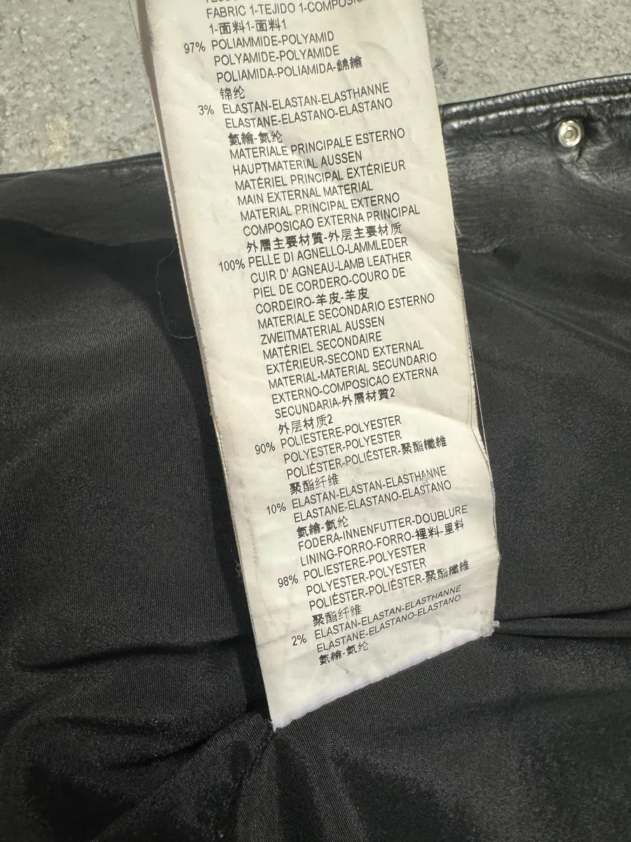 SS2014 Emporio Armani Black Pure Geometrical Leather Jacket (M) 10