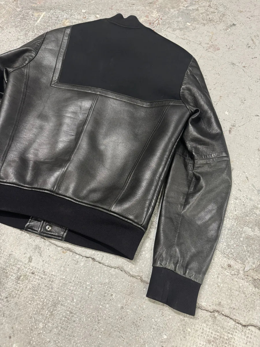 SS2014 Emporio Armani Black Pure Geometrical Leather Jacket (M) 5