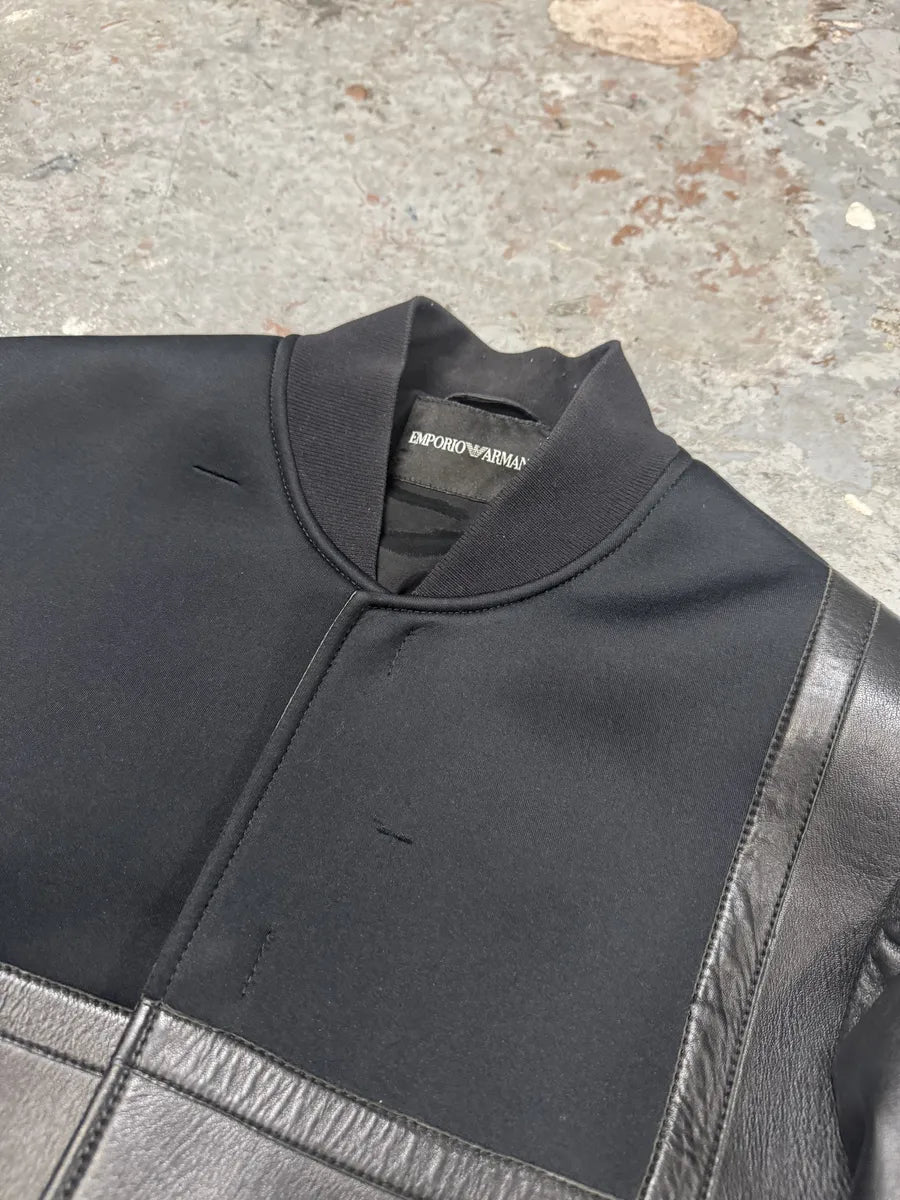 SS2014 Emporio Armani Black Pure Geometrical Leather Jacket (M) 9