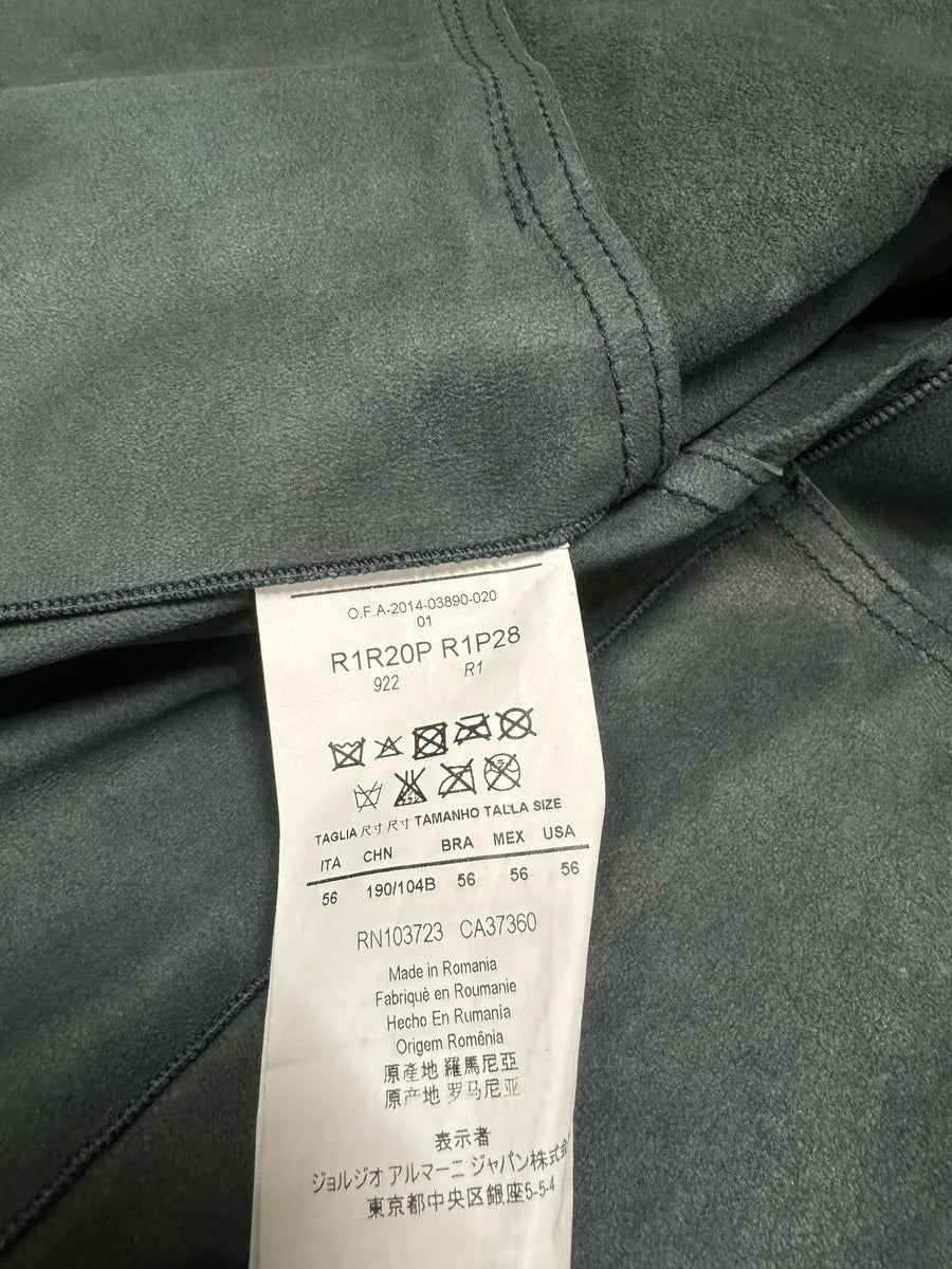 SS2014 Emporio Armani Black Pure Leather Jacket iqDucXA 3