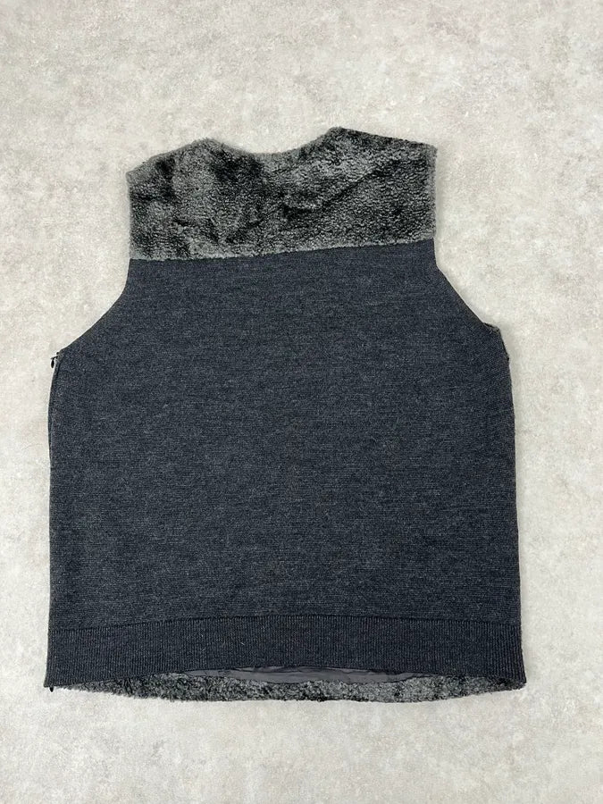 SS2014 Emporio Armani Plushed Black Vest ZurdMjH 4