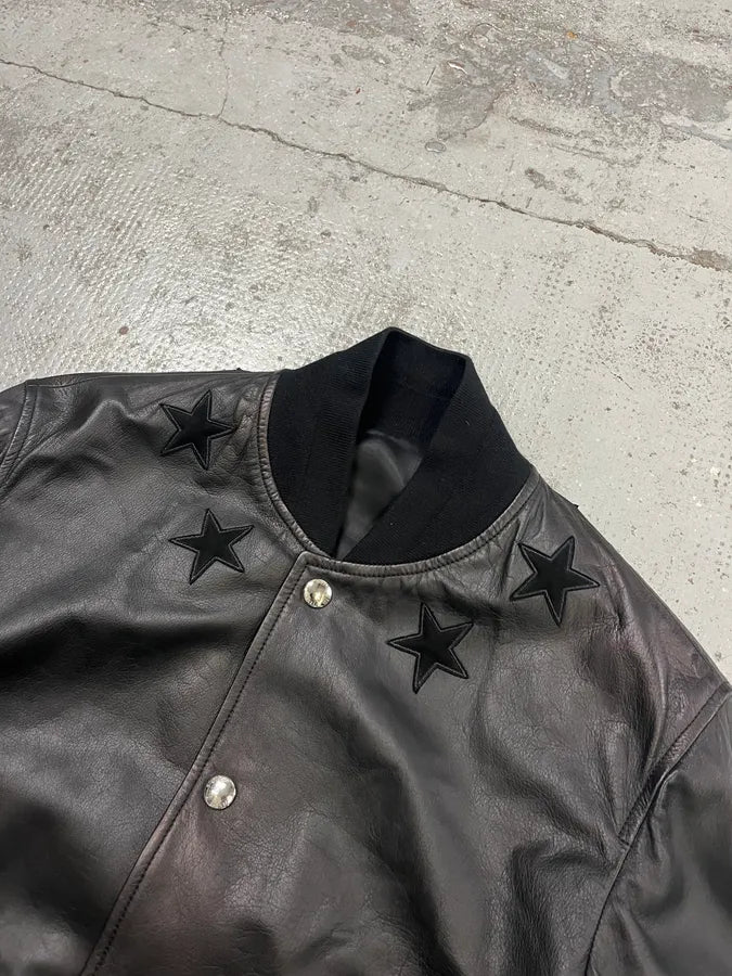 SS2014 Givenchy Black Leather Star Bomber Jacket by Riccardo Tisci gAluIxs 4