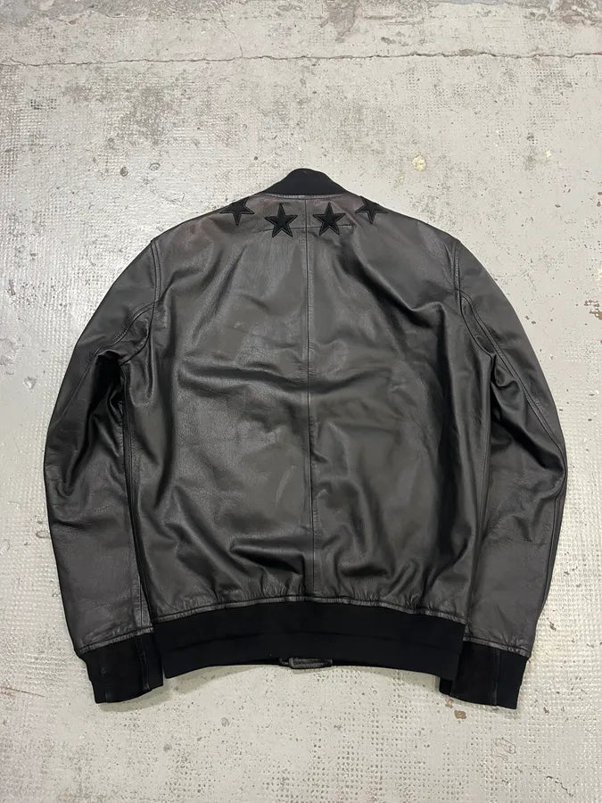 SS2014 Givenchy Black Leather Star Bomber Jacket by Riccardo Tisci gAluIxs 6