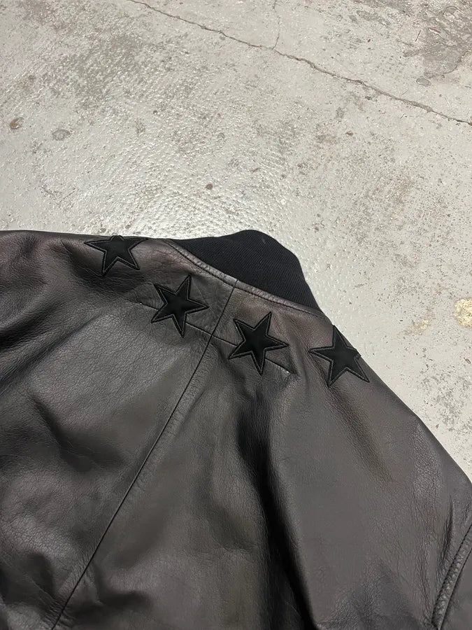 SS2014 Givenchy Black Leather Star Bomber Jacket by Riccardo Tisci gAluIxs 7
