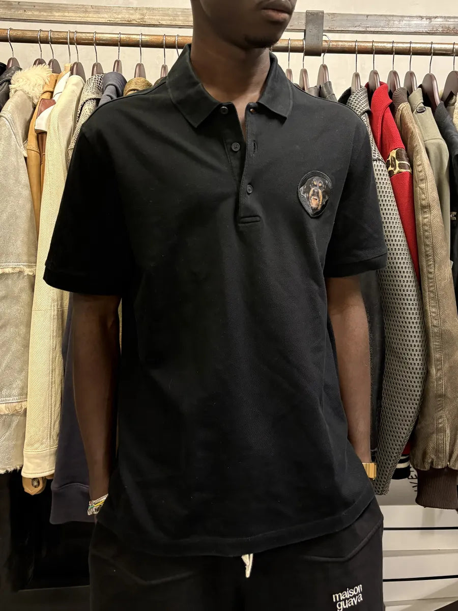 SS2014 Givenchy Rottweiler Black Polo Shirt ABThRUg 0