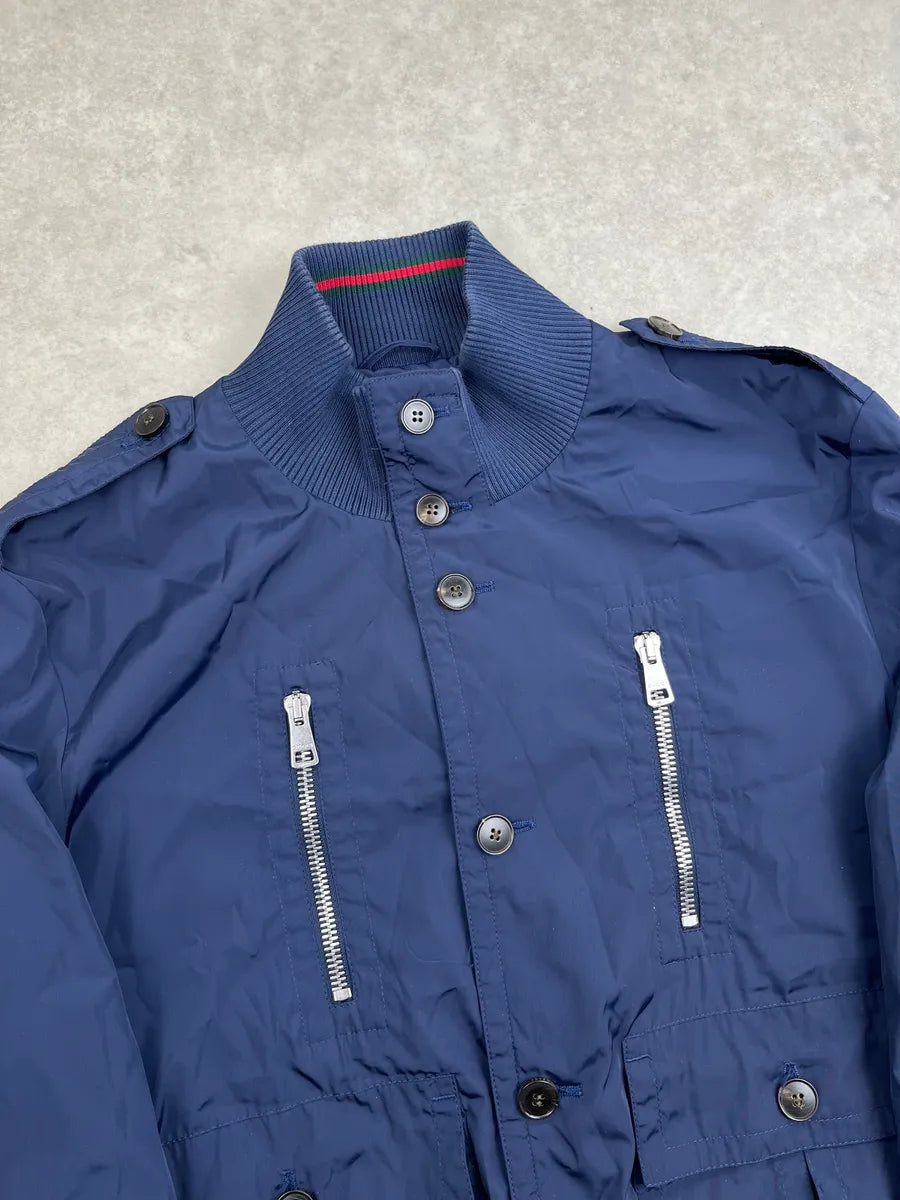 SS2014 Gucci Madonna Navy Nylon Multi-Pocket Jacket by Frida Giannini tpusWXl 4