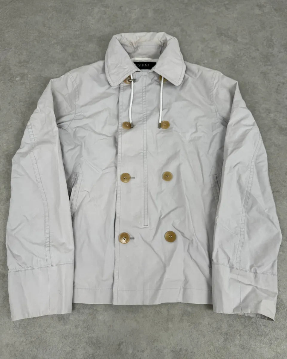 SS2014 Gucci White Light Rain Classy Jacket MjAHZZM 3