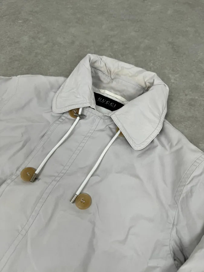 SS2014 Gucci White Light Rain Classy Jacket MjAHZZM 4