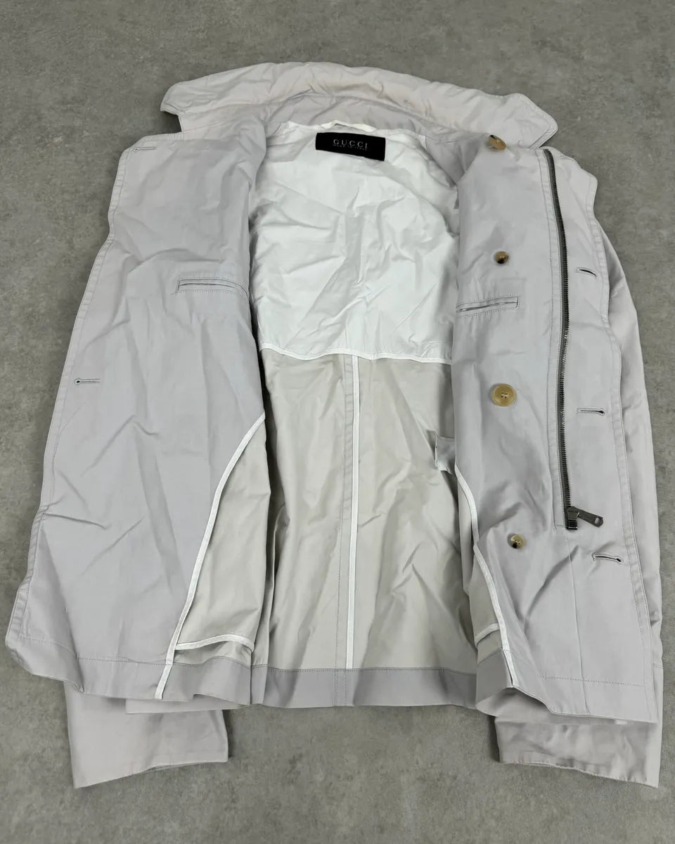 SS2014 Gucci White Light Rain Classy Jacket MjAHZZM 8