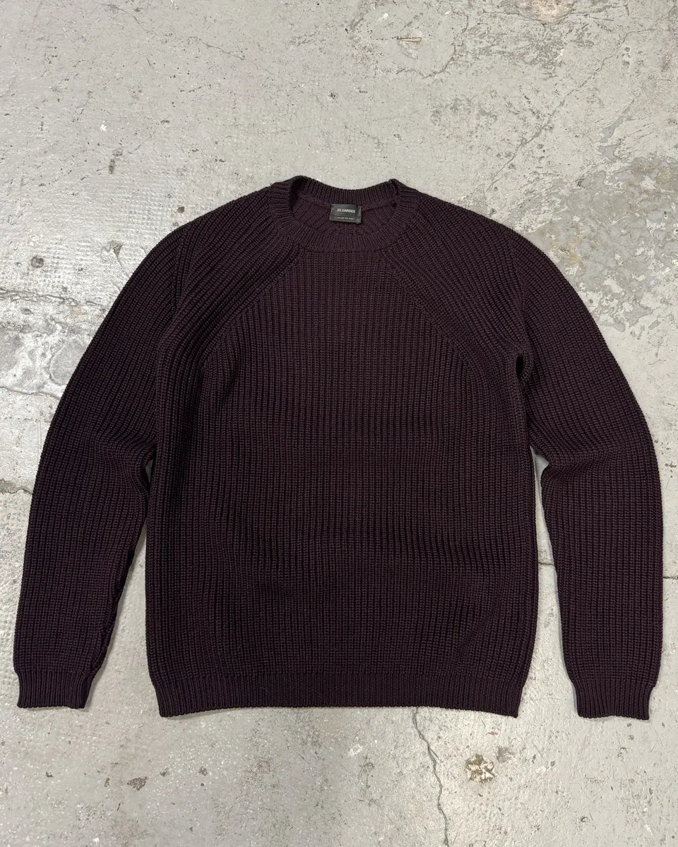 SS2014 Jil Sander Bordeaux Wool Minimalist Sweater (S) 0