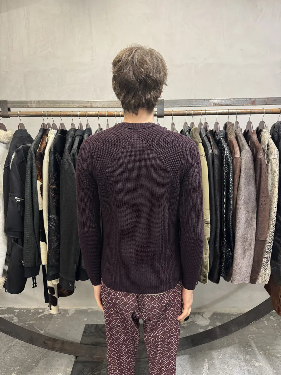SS2014 Jil Sander Bordeaux Wool Minimalist Sweater (S) 2