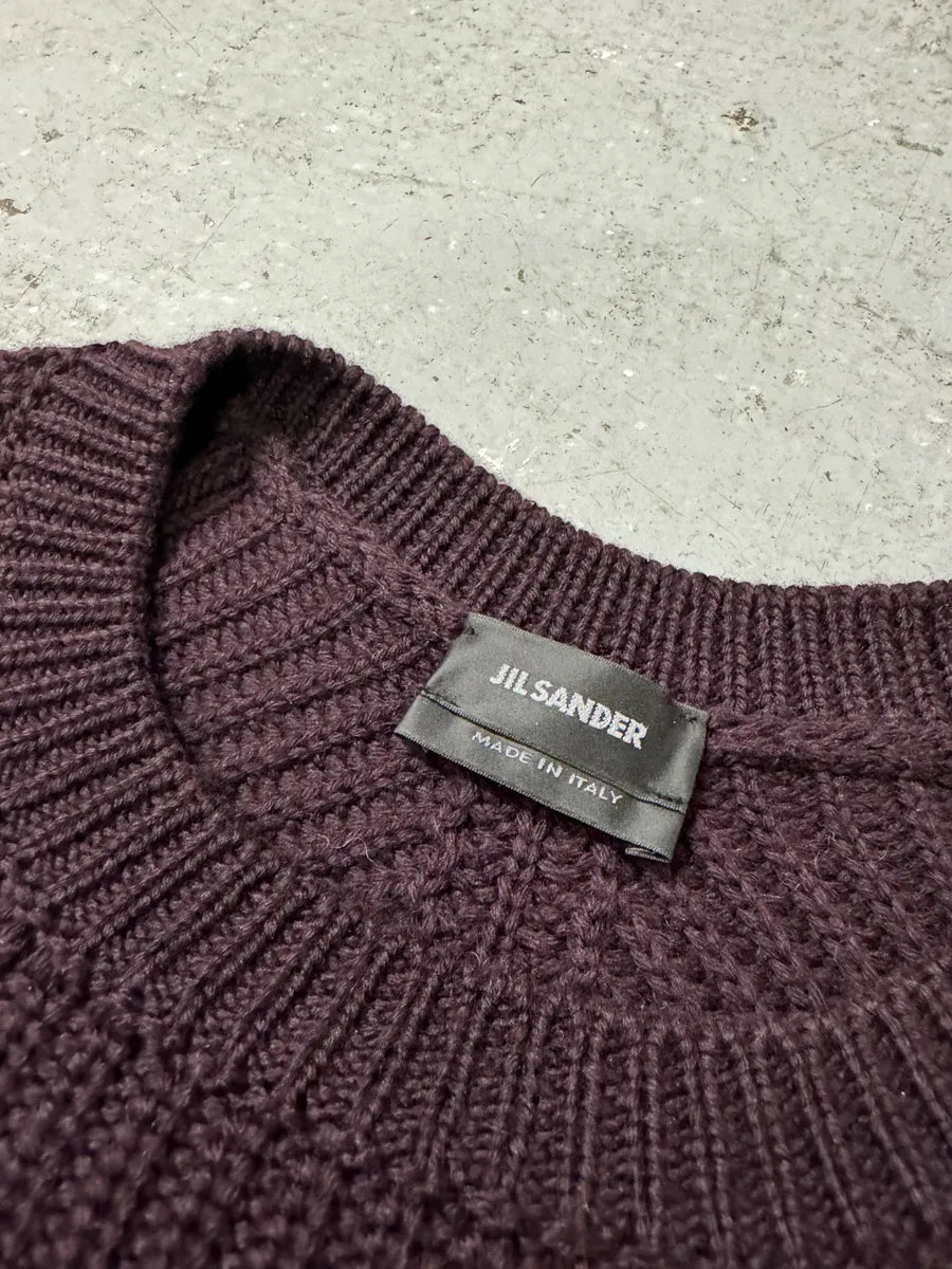 SS2014 Jil Sander Bordeaux Wool Minimalist Sweater (S) 5