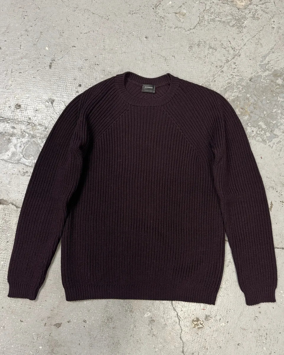 SS2014 Jil Sander Bordeaux Wool Minimalist Sweater (S) 6