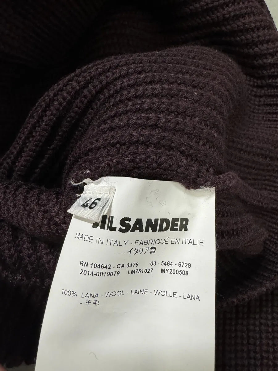 SS2014 Jil Sander Bordeaux Wool Minimalist Sweater (S) 8