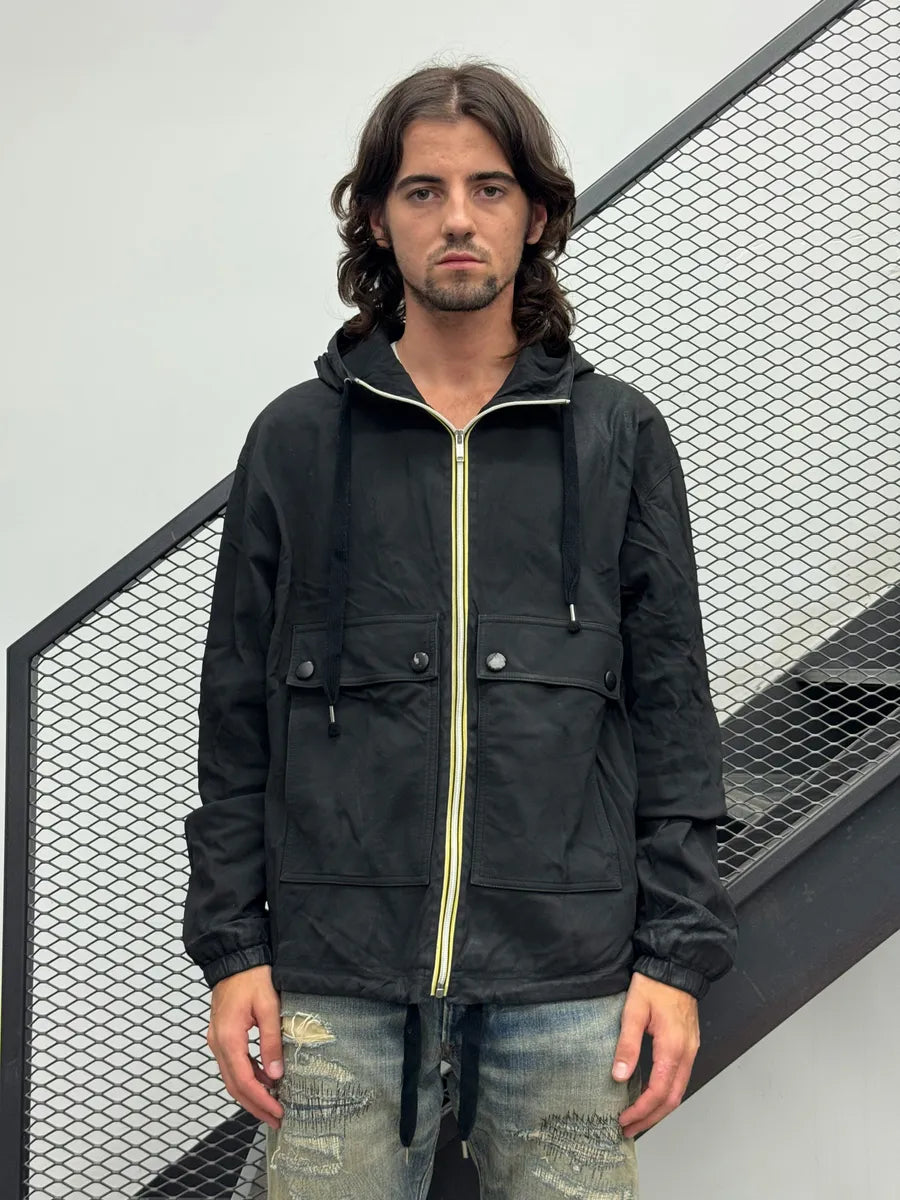 SS2014 Kris Van Assche Black Nylon Contrast Zip Light Jacket DSZLIfe 1