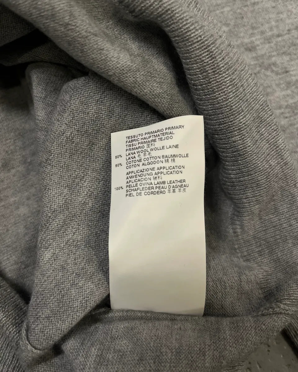 SS2014 Maison Margiela Grey Elbow Patch Polo Collar Sweater mMZzWLn 11