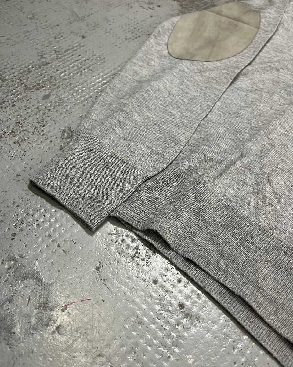 SS2014 Maison Margiela Grey Elbow Patch Polo Collar Sweater mMZzWLn 6
