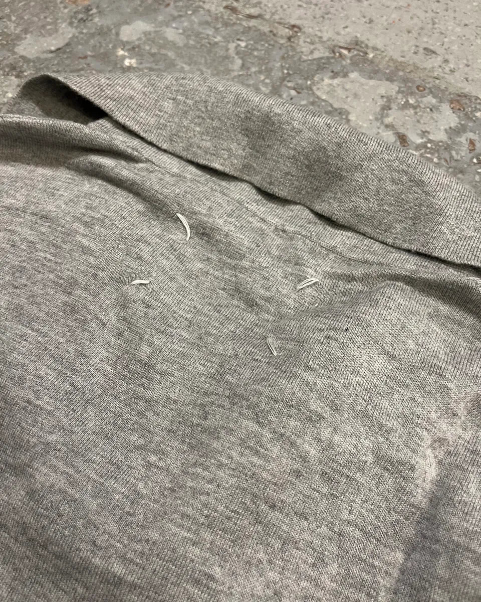 SS2014 Maison Margiela Grey Elbow Patch Polo Collar Sweater mMZzWLn 8