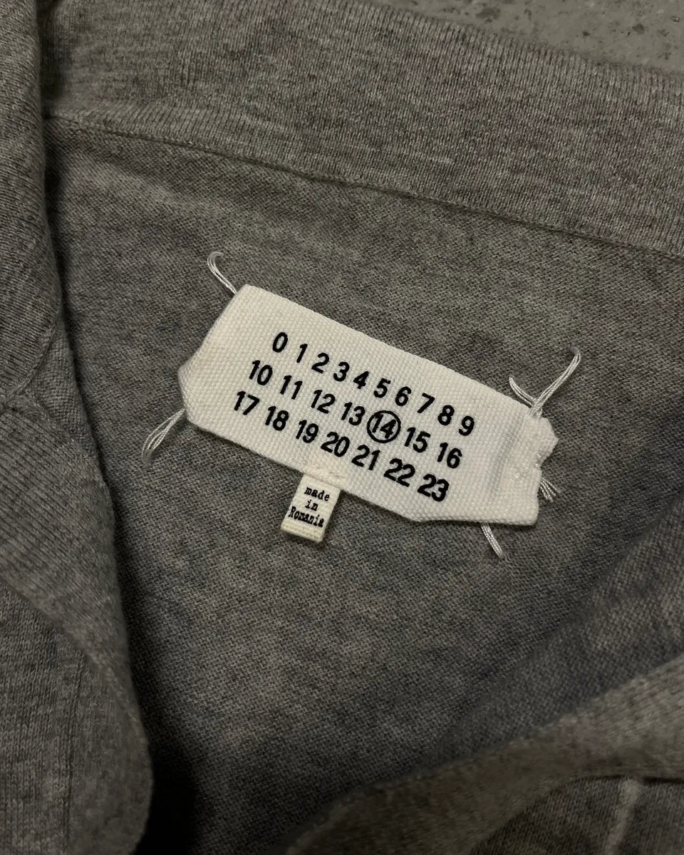 SS2014 Maison Margiela Grey Elbow Patch Polo Collar Sweater mMZzWLn 9