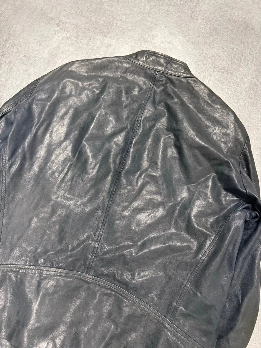 SS2014 Maison Margiela Navy 5-Zip Leather Jacket (L) 3