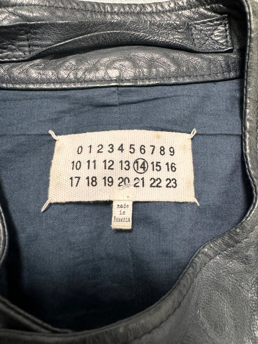 SS2014 Maison Margiela Navy 5-Zip Leather Jacket (L) 6