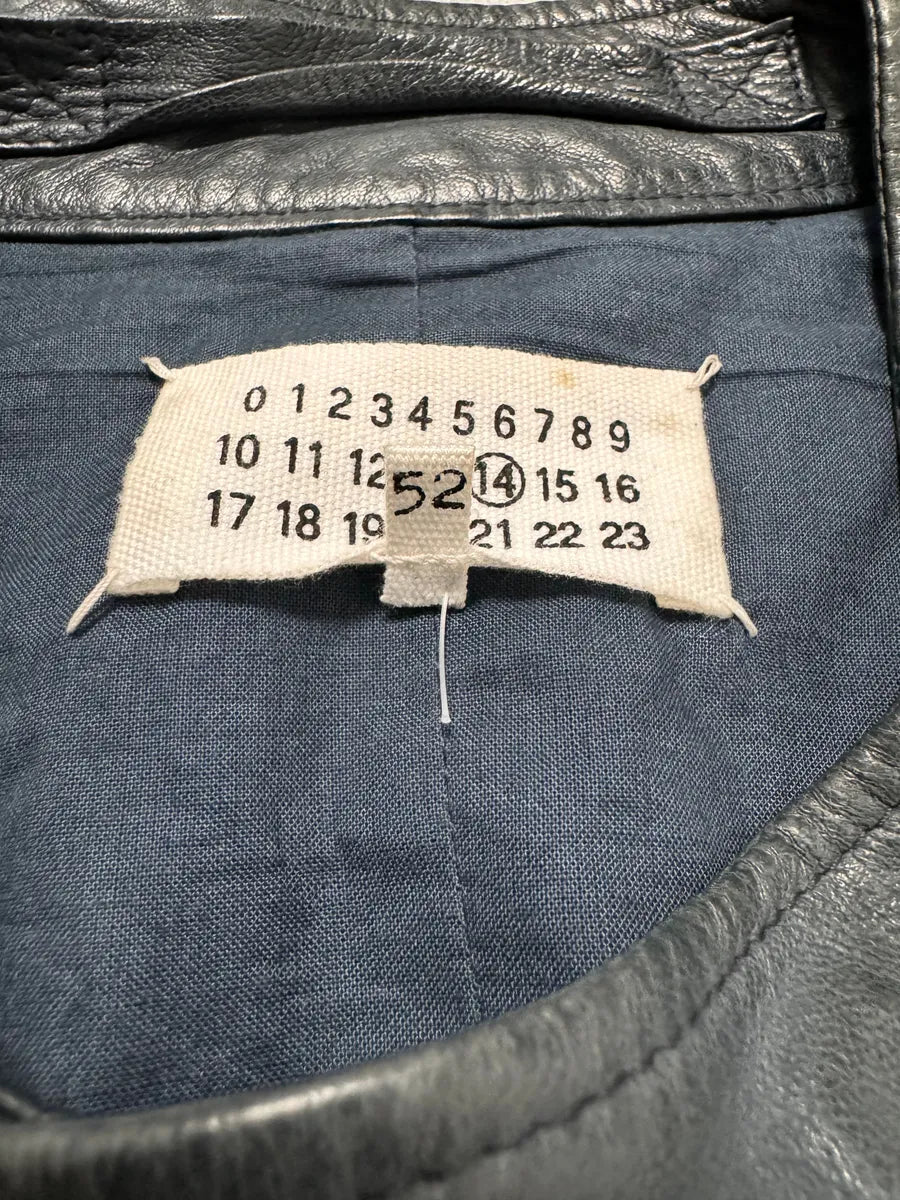 SS2014 Maison Margiela Navy 5-Zip Leather Jacket (L) 7