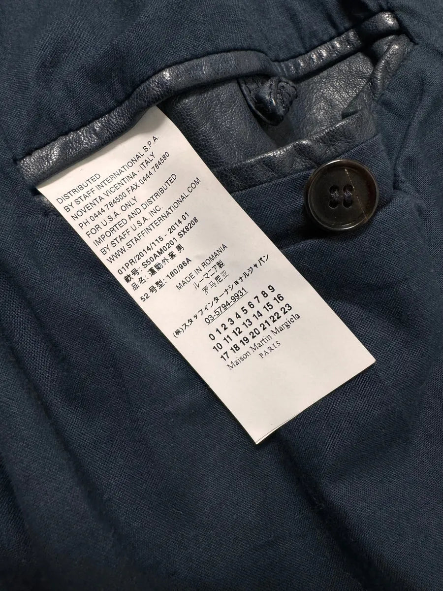 SS2014 Maison Margiela Navy 5-Zip Leather Jacket (L) 8