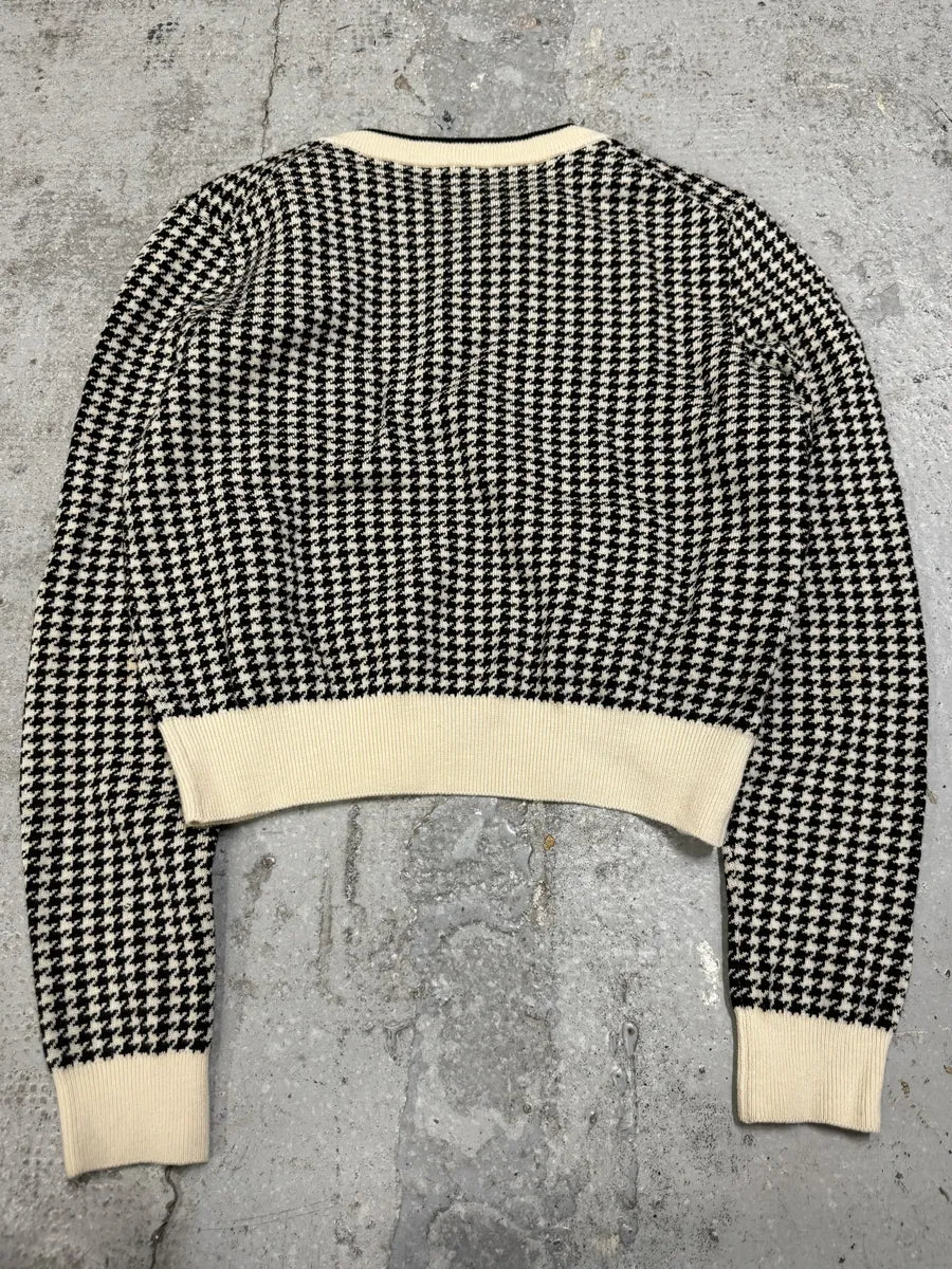 SS2014 Miu Miu Houndstooth Black & White Wool Cardigan iSHjhrr 1