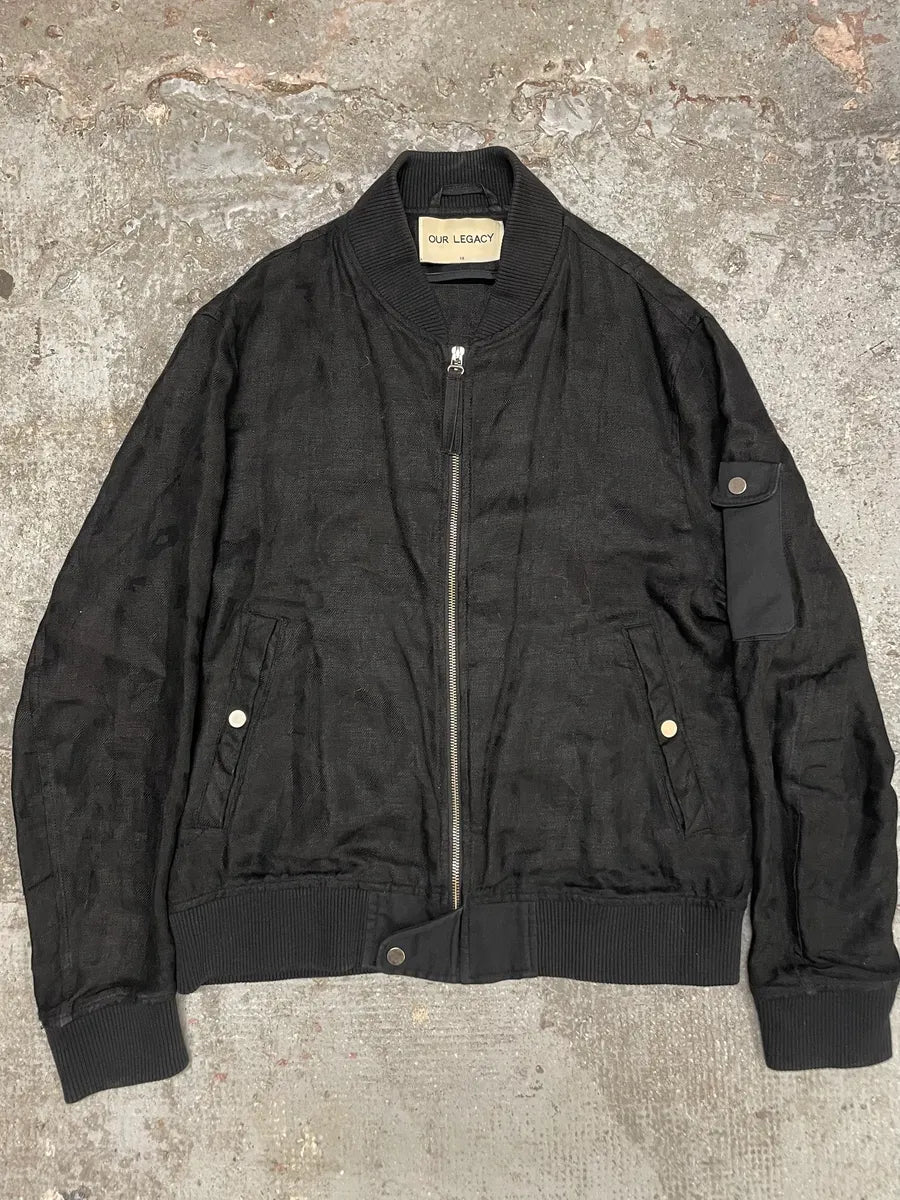 SS2014 Our Legacy Black Camo Linen Bomber Jacket (M) 0