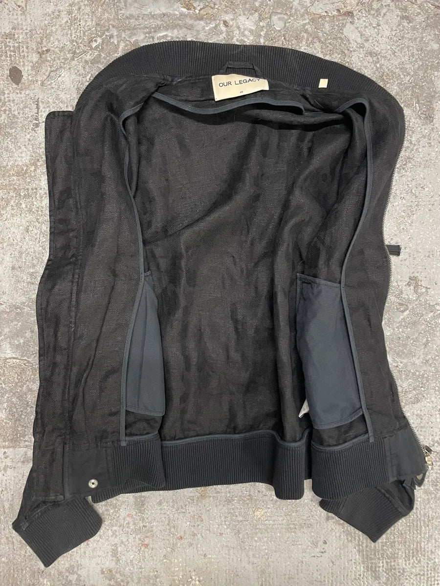 SS2014 Our Legacy Black Camo Linen Bomber Jacket (M) 5