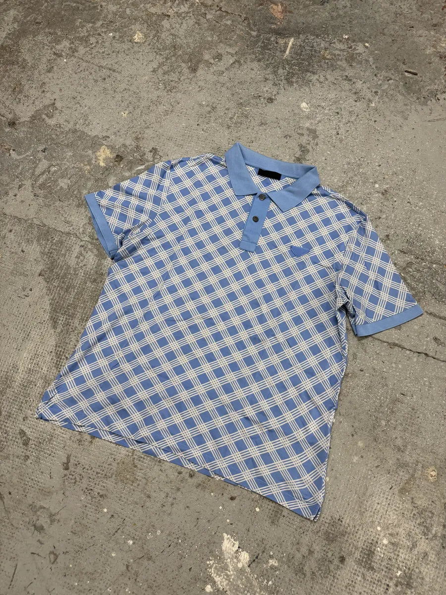 SS2014 Prada Blue Contemporary Logo Polo (S) WQtCXBz 7