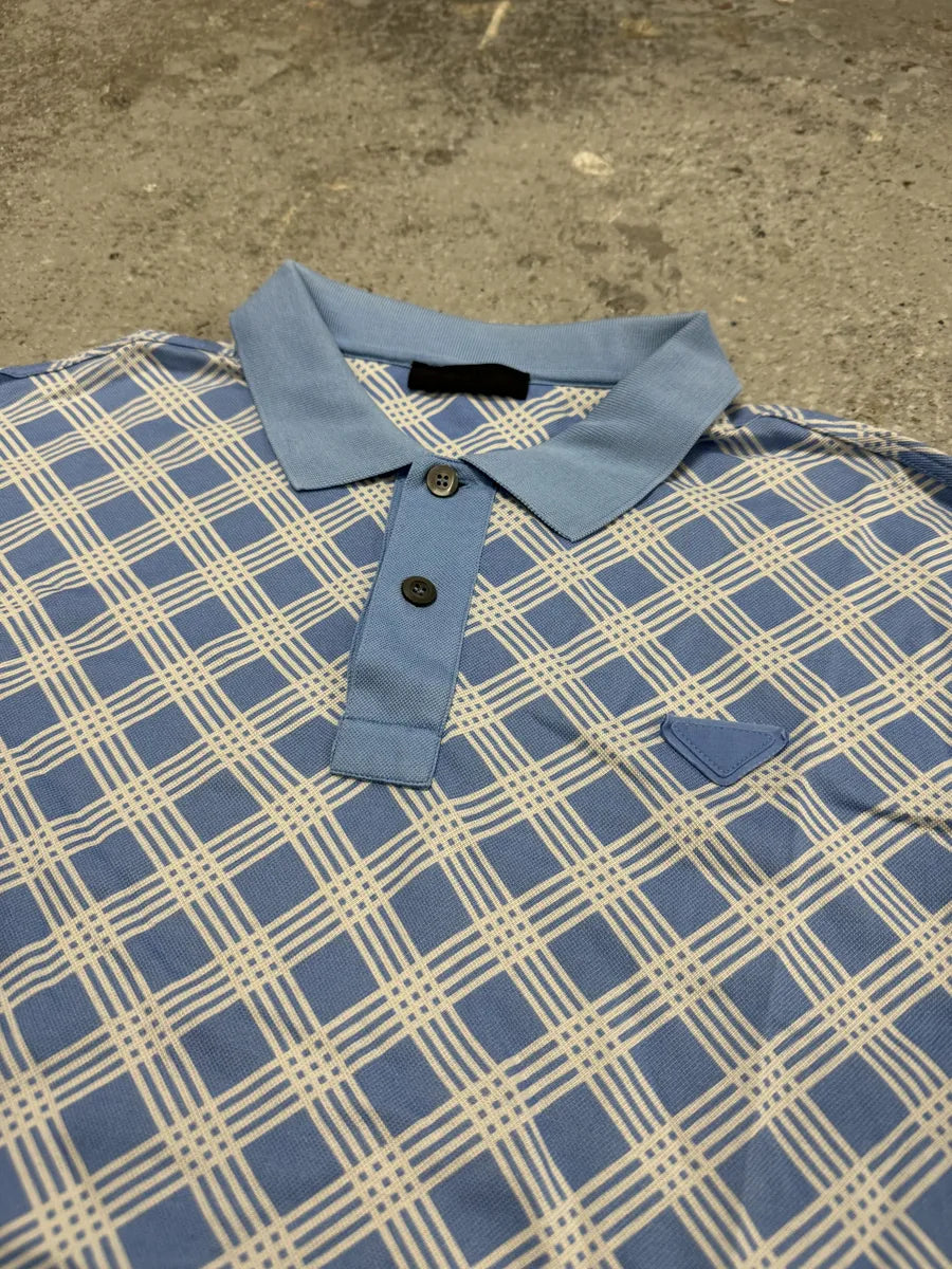 SS2014 Prada Blue Contemporary Logo Polo (S) WQtCXBz 9