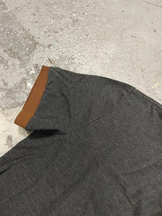 SS2014 Prada Brown & Grey Minimalist Polo Shirt DMOgeSA 4